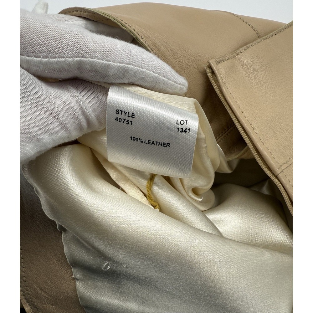 Margaret Godfrey Beige Leather Skirt Sz 8 - Picture 5 of 9
